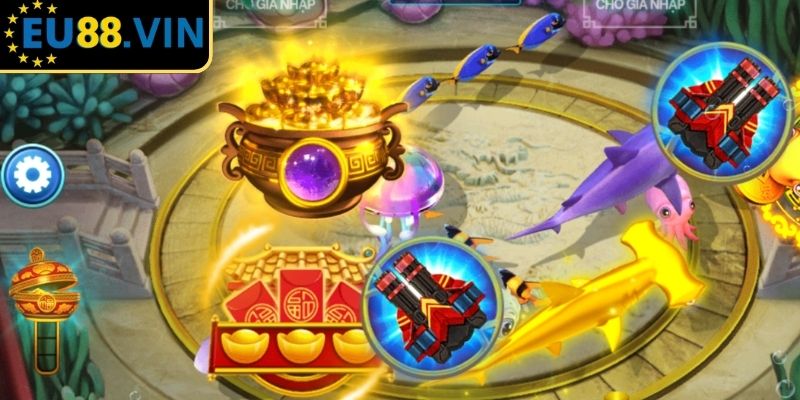 Bắn Cá Thần Tài EU88 - Game Săn Thưởng Siêu Hấp Dẫn 2025 3 Săn boss theo khu vực “Kho báu ngầm”