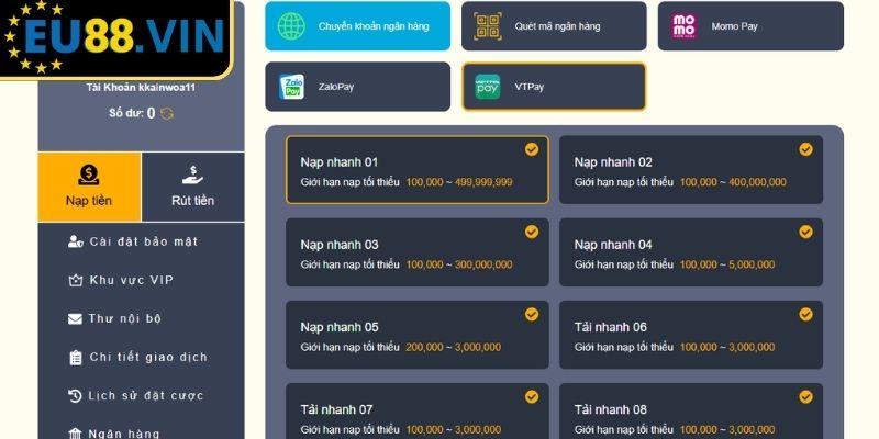 Nạp Tiền EU88 - Hướng Dẫn Chi Tiết Và Xử Lý Khi Gặp Sự Cố 3 Cách giải quyết khi nạp tiền EU88 không thành công
