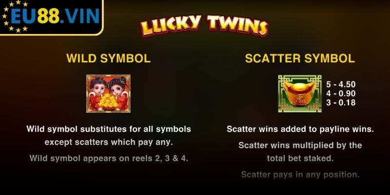 Nổ Hũ Lucky Twins EU88 - Săn Vận May Với Song Sinh Tài Lộc 1 Luật quay hũ trong game Lucky Twins EU88